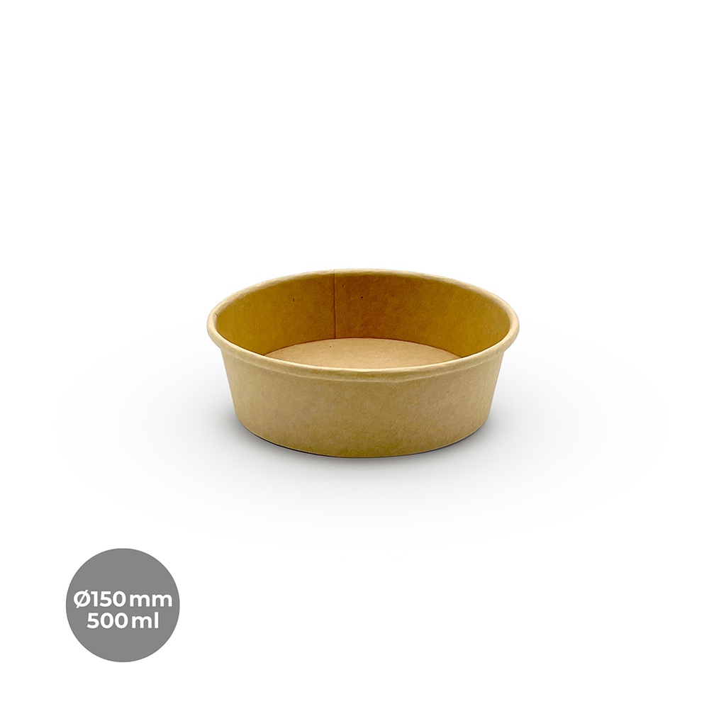 ENSALADERA CARTÓN KRAFT Ø150MM 500ML 6P-50 UDS.