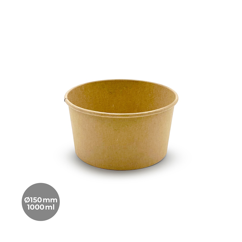 ENSALADERA CARTÓN KRAFT Ø150MM 1000ML 6P-50 UDS.
