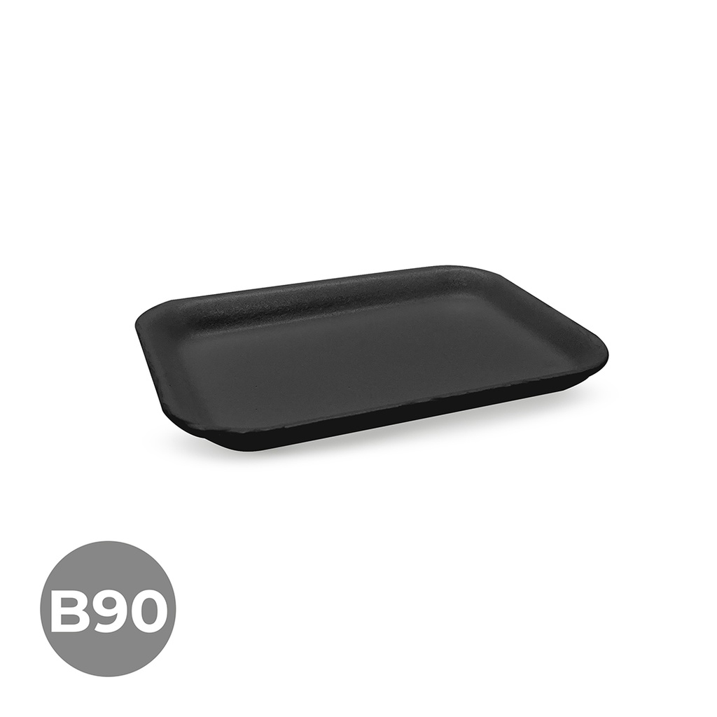 BANDEJA POREX B90 180X255X25 BOLSA 750 UDS. NEGRA