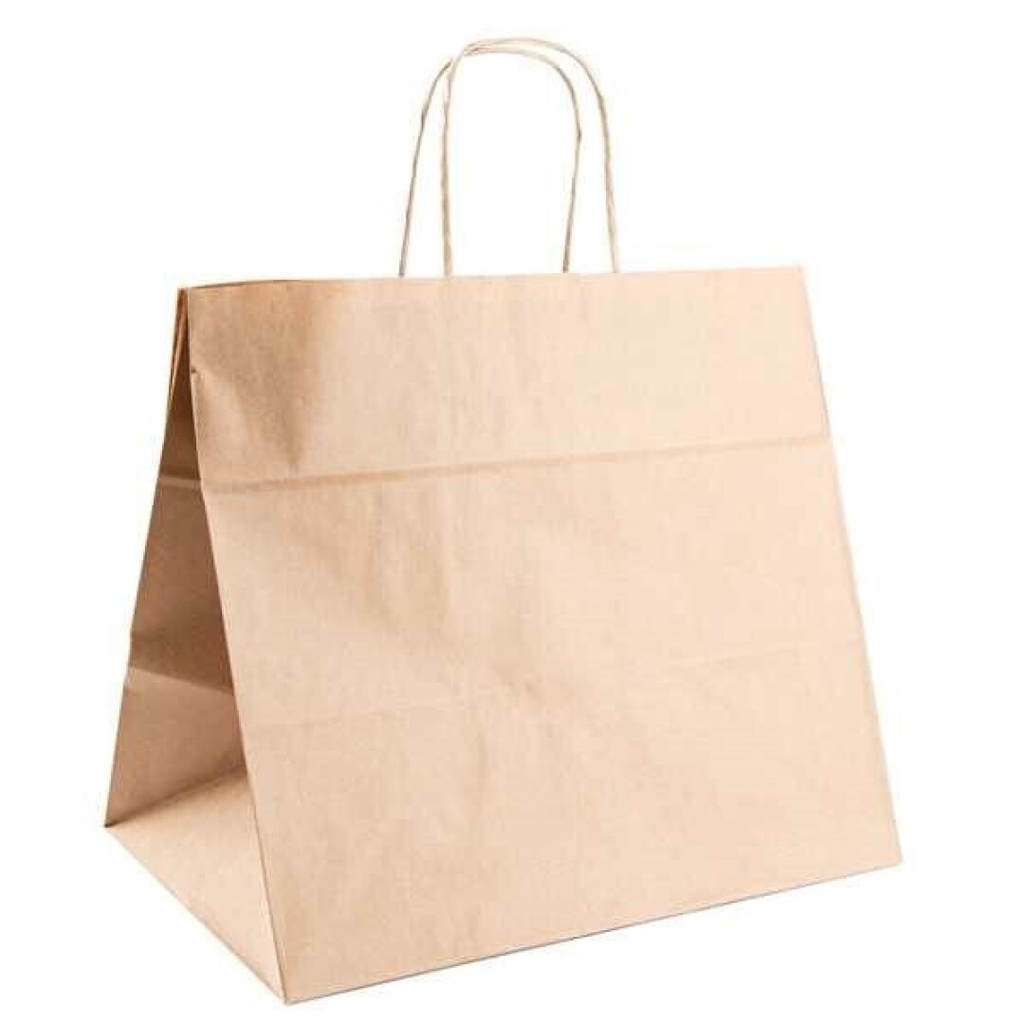 BOLSA PAPEL KRAFT CON ASA 32+21X28,5 C-250