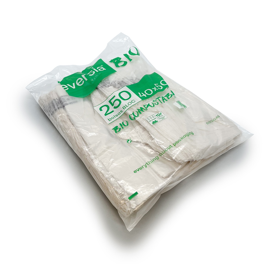 BOLSA BLOC 40X50 CM COMPOSTABLE G52 6P-250UDS