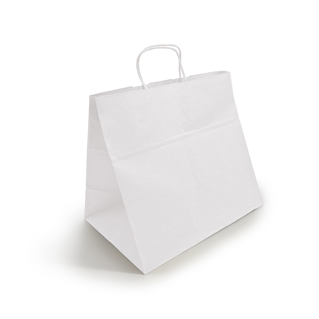BOLSA PAPEL BLANCA CON ASA 26+17X24 C-250