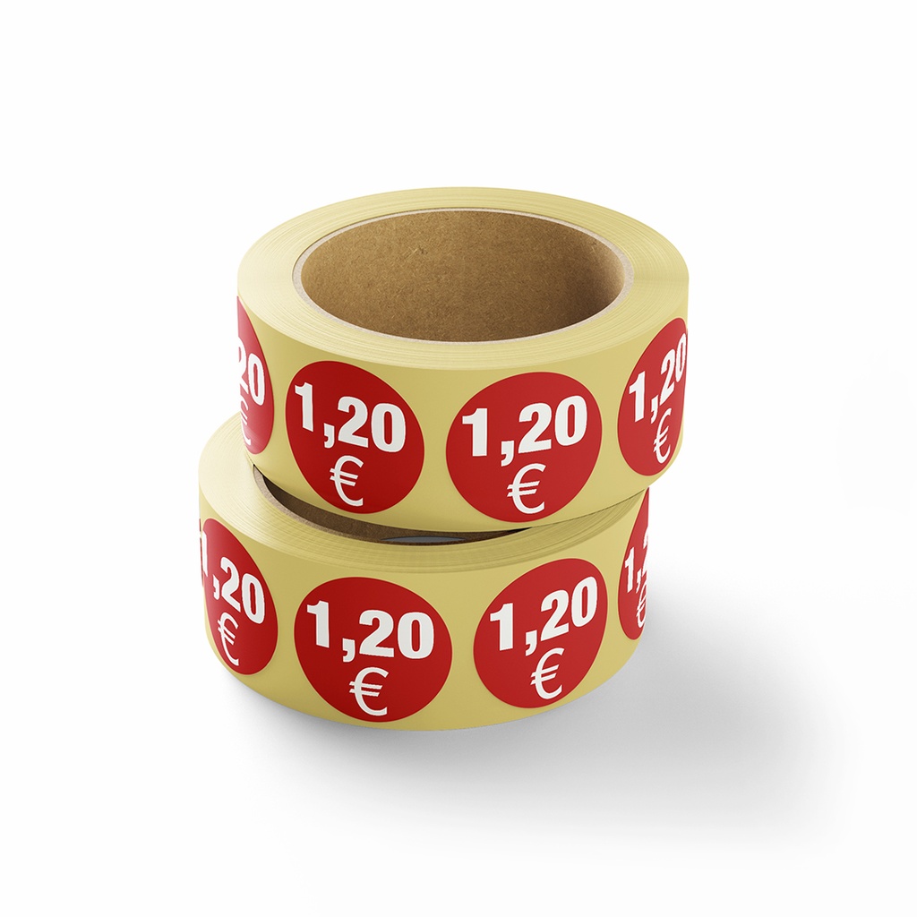 ROTLLO ETIQUETES ADHESIVES 1.20€ 500 U./R
