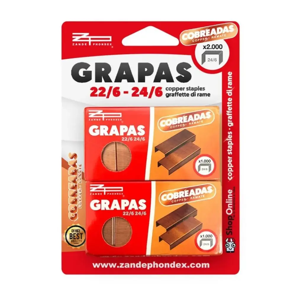 PAQUETE GRAPAS 22/6 24/6 C-10P