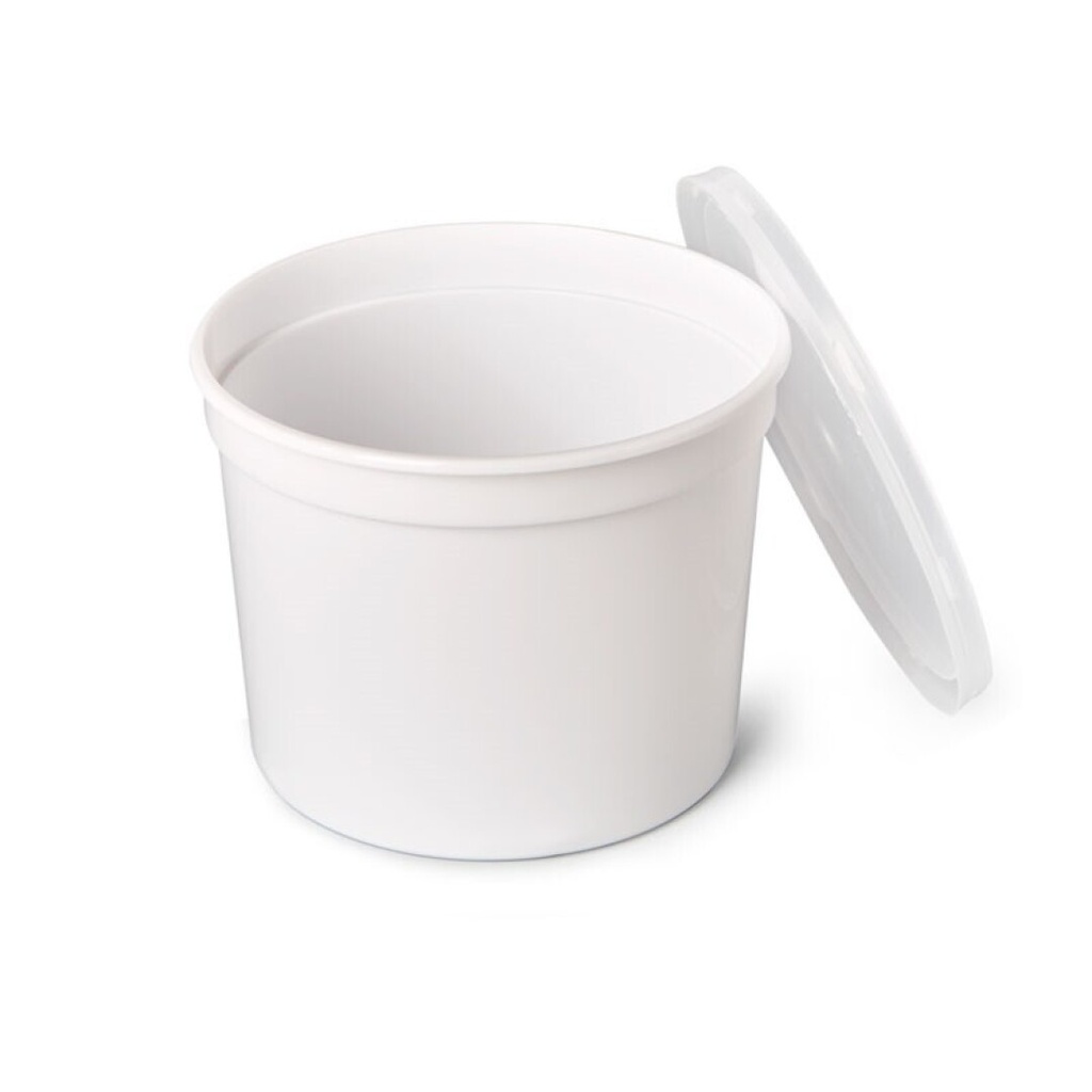 TARRINA RODONA 750CC BLANCA 300 U./C