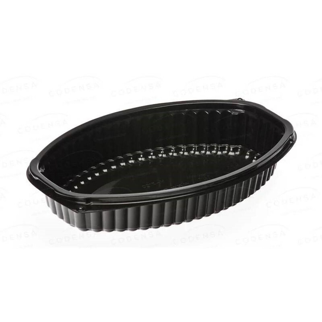 ENVASE PLAST. OVAL. NEGRO 500CC (4X125UDS)
