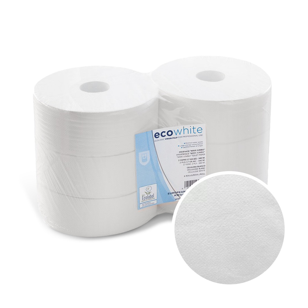 PAQUETE HIGIÉNICO IND. MAXI JUMBO ECOLABEL 2C 1K 26*9,5CM P-6R
