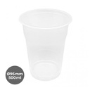 VASO PP TRANS. 500CC Ø95MM 16P-50 UDS.