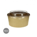 SALAD BOWL KRAFT + TAPA 750ML 6P-50 UDS.