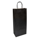 BOLSA C/ASA 2 BOTELLAS 18+10X39 NEGRO C-250