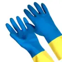 GUANTES MENAJE BICOLOR / PQT. 12 PARES